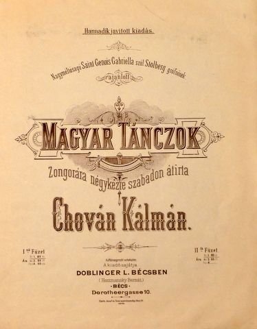 Kálmán, Chován: - Magyar tánczok [für Klavier zu 4 Händen]. Op. 4. Heft I