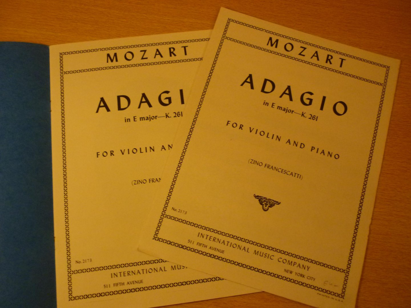 Mozart. W.A. (1756 – 1791) - Adagio in E major - K. 261; for Violin and Piano (Zino Francescatti)