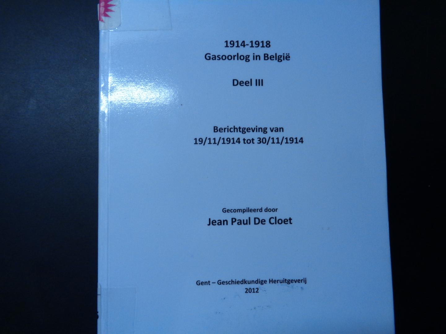 jean paul de cloet - 1914-1918  gasoorlog in  belgie  deel 3