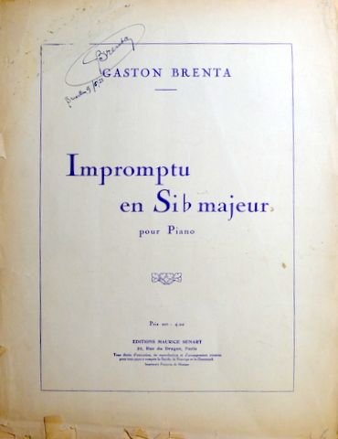 Brenta, Gaston: - Impromptu en Sib majeur pour piano