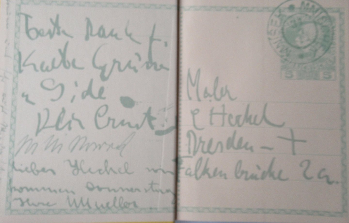 Wietek, Gerhard - Gemalte Künstler Post. Karten und Briefe deutscher Künstler aus dem 20. Jahrhundert.