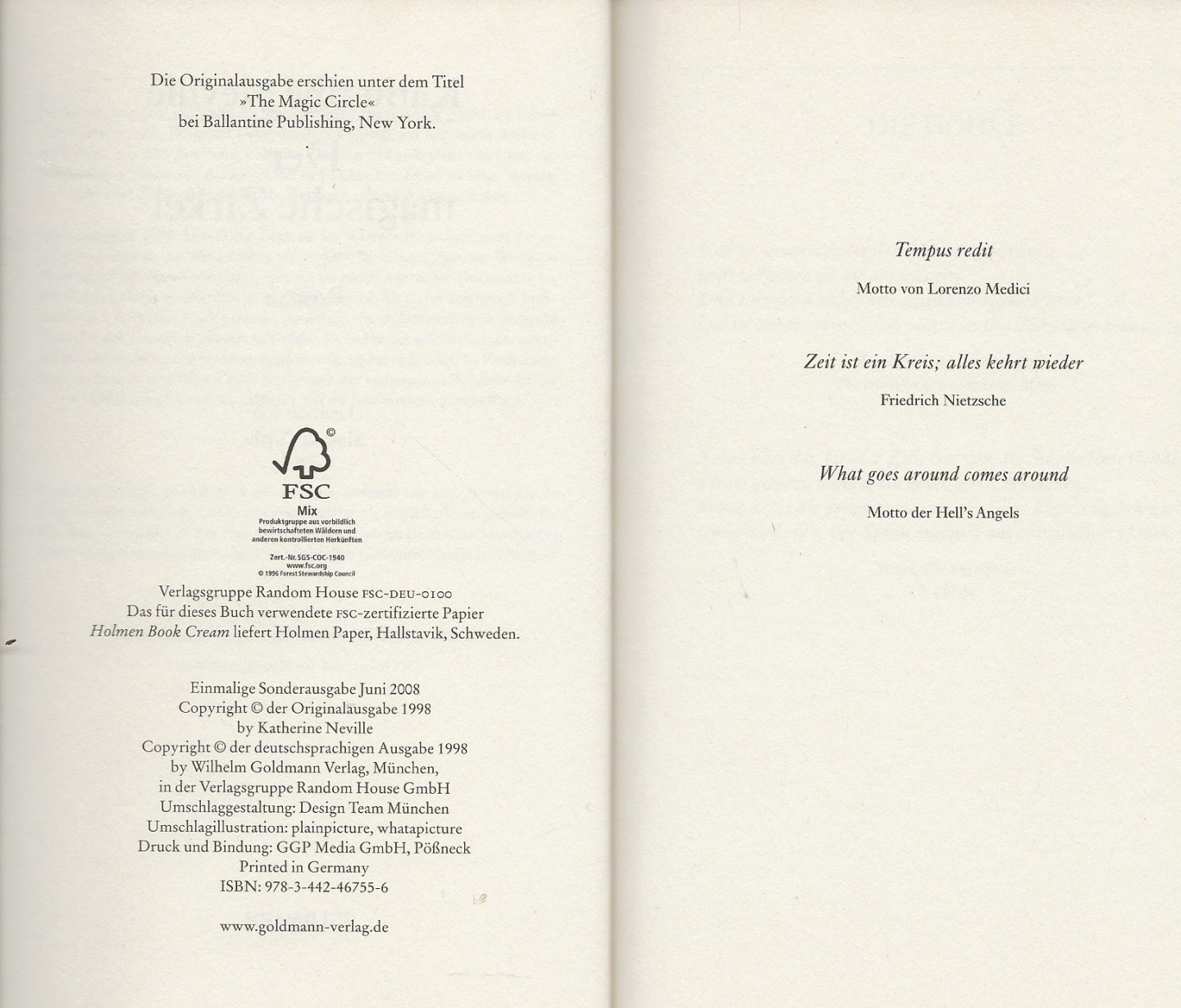 Neville, Katherine  Werkte vele jaren als consultant op het gebied van energievraagstukken - Der magische Zirkel