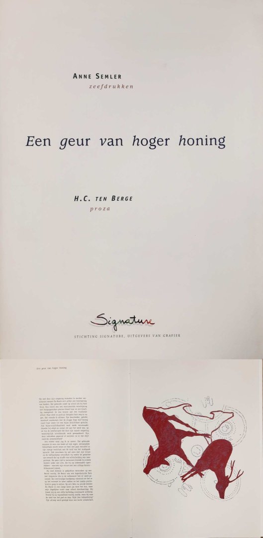 BERGE, H.C. TEN. ; SEMLER, ANNE. - Een geur van hoger honing.