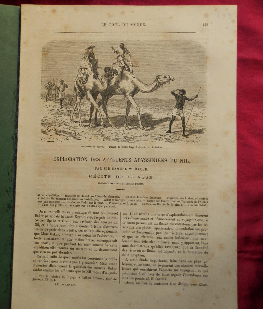 Baker, Samuel W. - Le tour du monde -Exploration des affluents abyssiniens du Nil, récits de chasse 1861-1862
