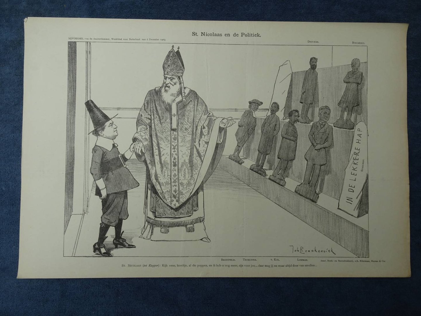 Braakensiek, Johan. - Politieke spotprenten Johan Braakensiek (1858-1940). Bijlage van "De Amsterdammer". 2x 1890, 1x 1891, 2x 1895, 1x 1897, 1x 1899, 2x 1901, 7x 1902, 12x 1903, 10x 1904, 3x 1905, 3x 1907, 3x 1908, 5x 1909, 2x 1910, 4x 1911, 4x 1912, 2x 1913, 10x ...