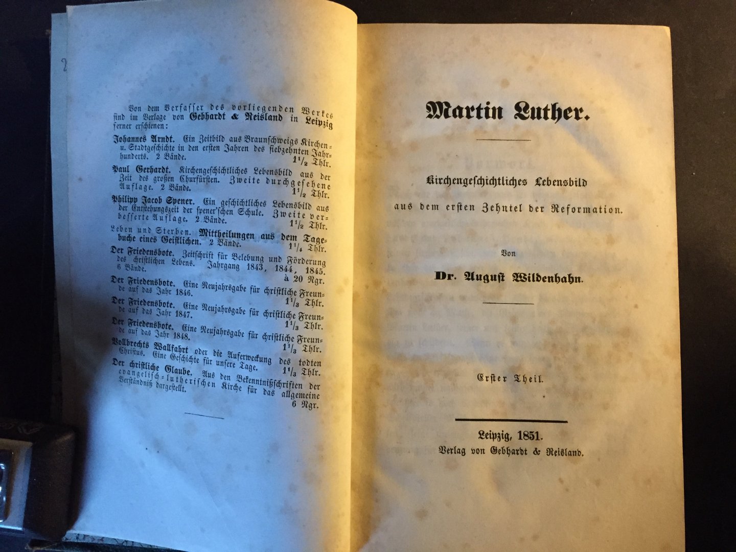 Wildenhahn, Dr. August - Martin Luther - Kirchengeschichtliches Lebensbild auf dem ersten Zehntel der Reformation
