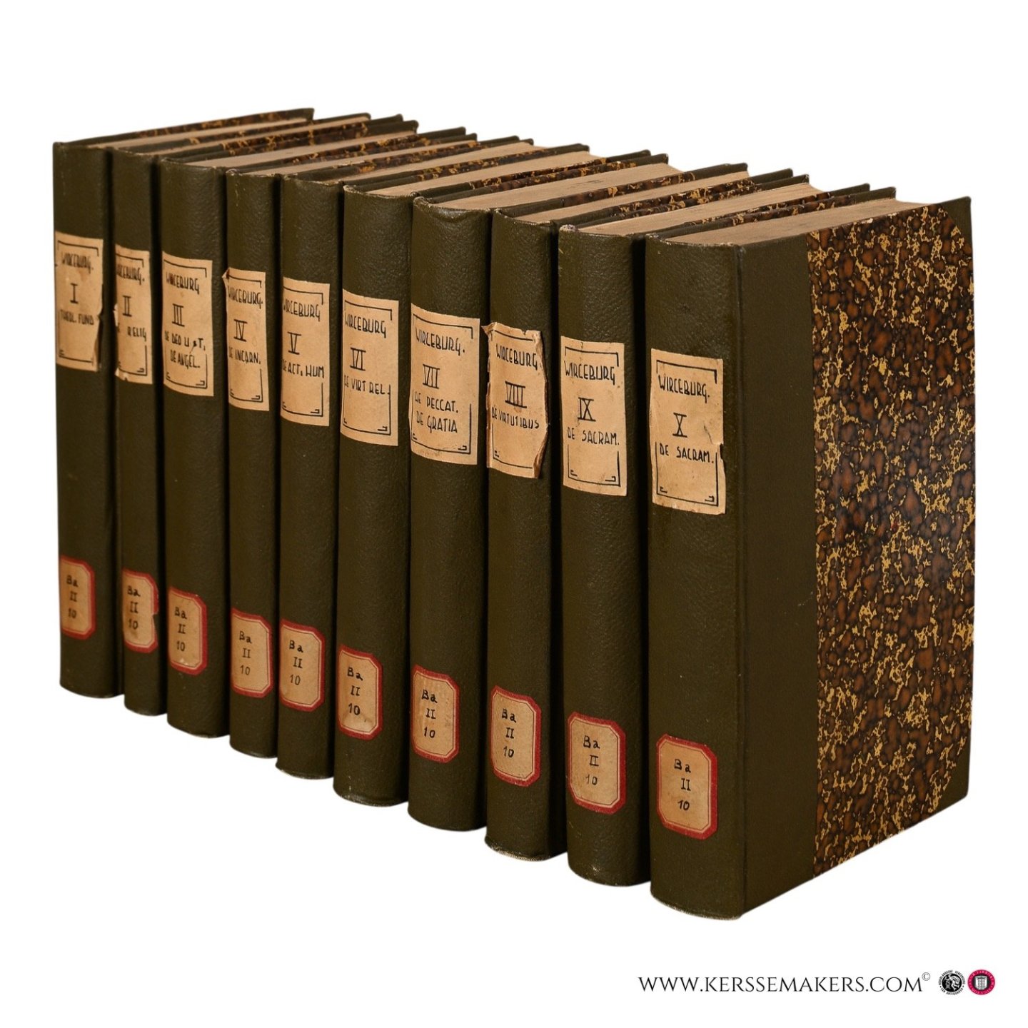 Kilber, Henricus (et al., Patrum Societatis Jesu). - RR. Patrum societatis Jesu Theologia Dogmatica Polemica, Scholastica et Moralis. Praelectionibus Publicis in Alma Universitate Wirceburgensi Accommodata. Editio tertia [10 volumes].