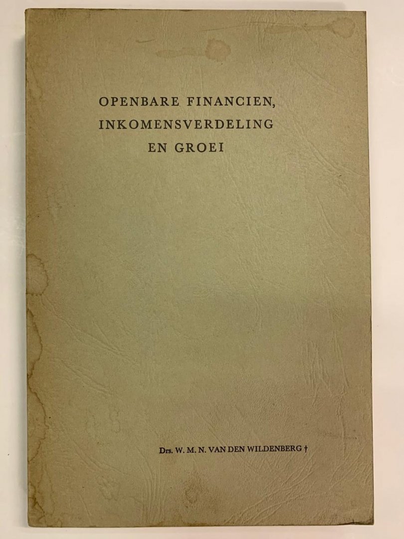W.M.N. van den Wildenberg - Openbare financien, inkomensverdeling en groei