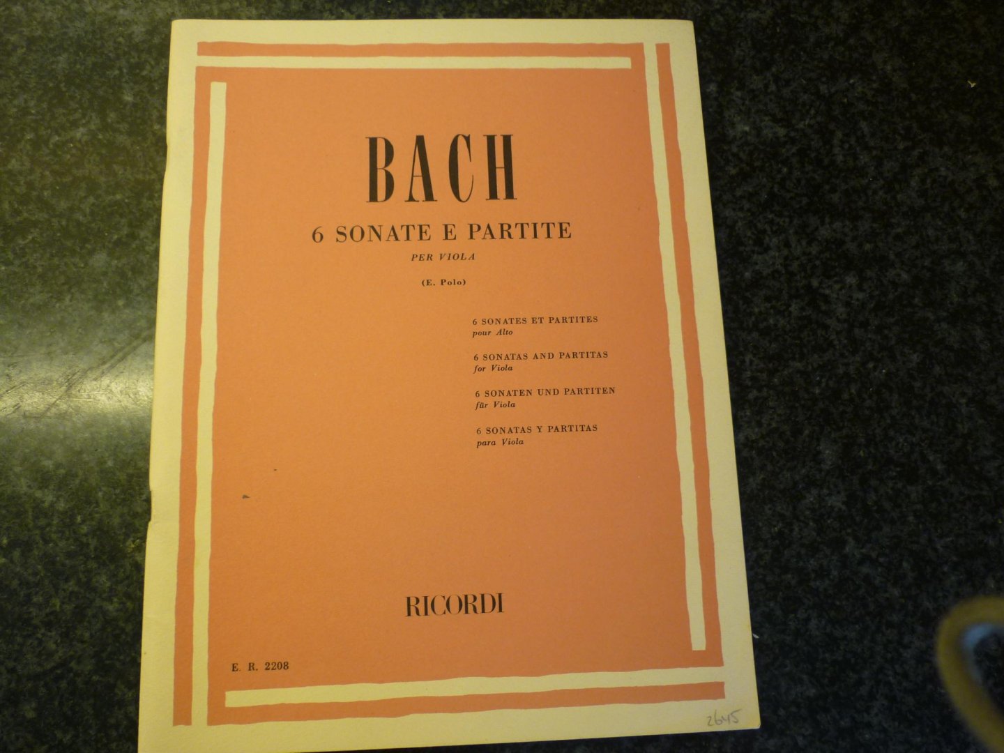 Bach; J. S.  (1685-1750) - 6 Sonate E Partite - Bwv 1001-1006, Per Violino So; voor: Altviool
