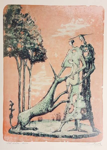 M. GELEERTS (BELGIë). - 106-ste litho. Voorstelling betreffende  tafereel uit DON QUICHOTTE.
