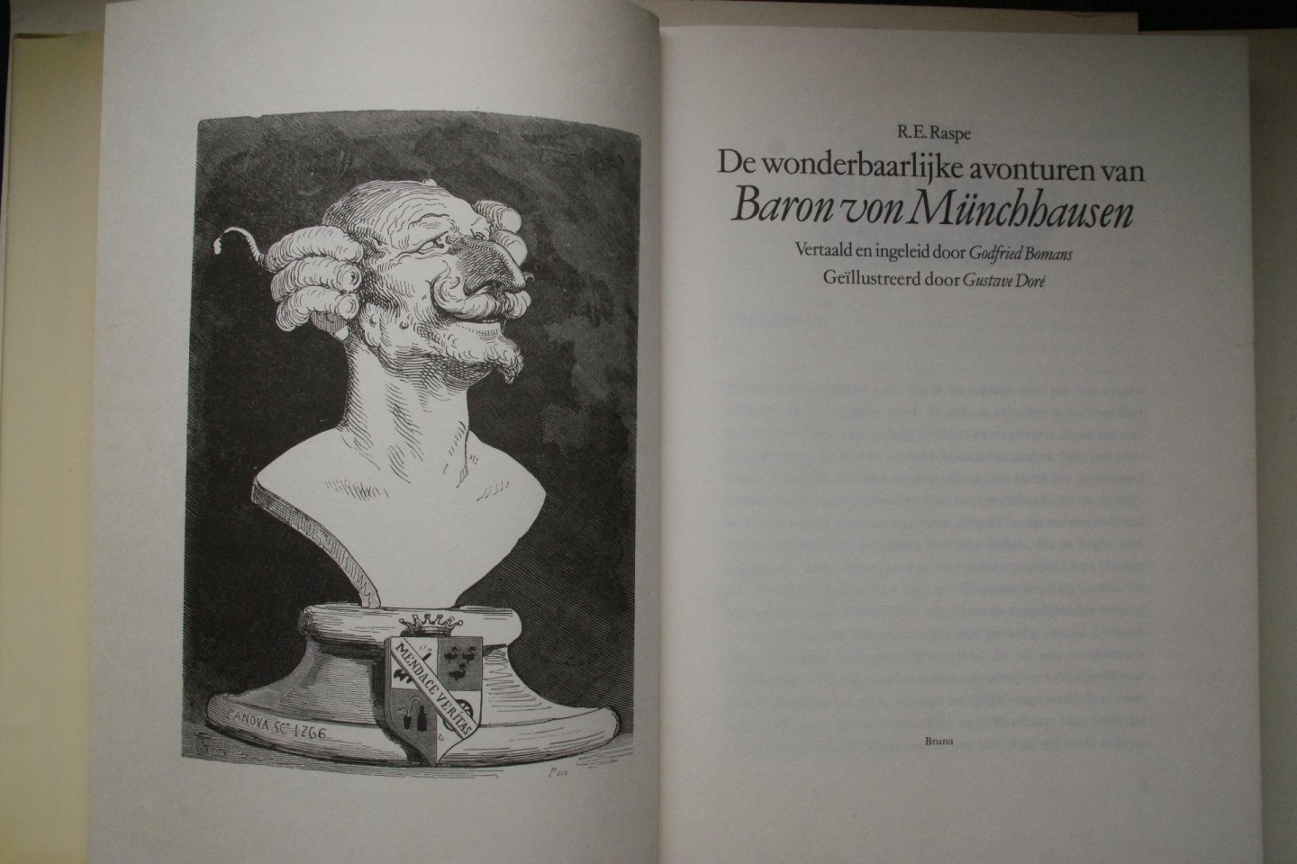 Raspe, R.E. - bellettrie: DE WONDERBAARLIJKE AVONTUREN VAN BARON VAN MUNCHHAUSEN  vertaald en ingeleid door GODFRIED BOMANS  Geillustreerd door GUSTAVE DORE