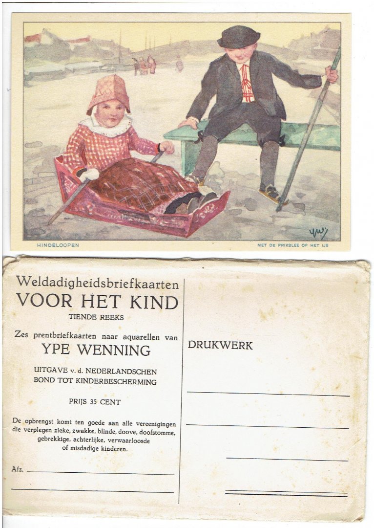 WENNING, Ype - Weldadigheidsbriefkaarten voor het Kind - Tiende Reeks - Zes prentbriefkaarten naar aquarellen van Ype Wenning.