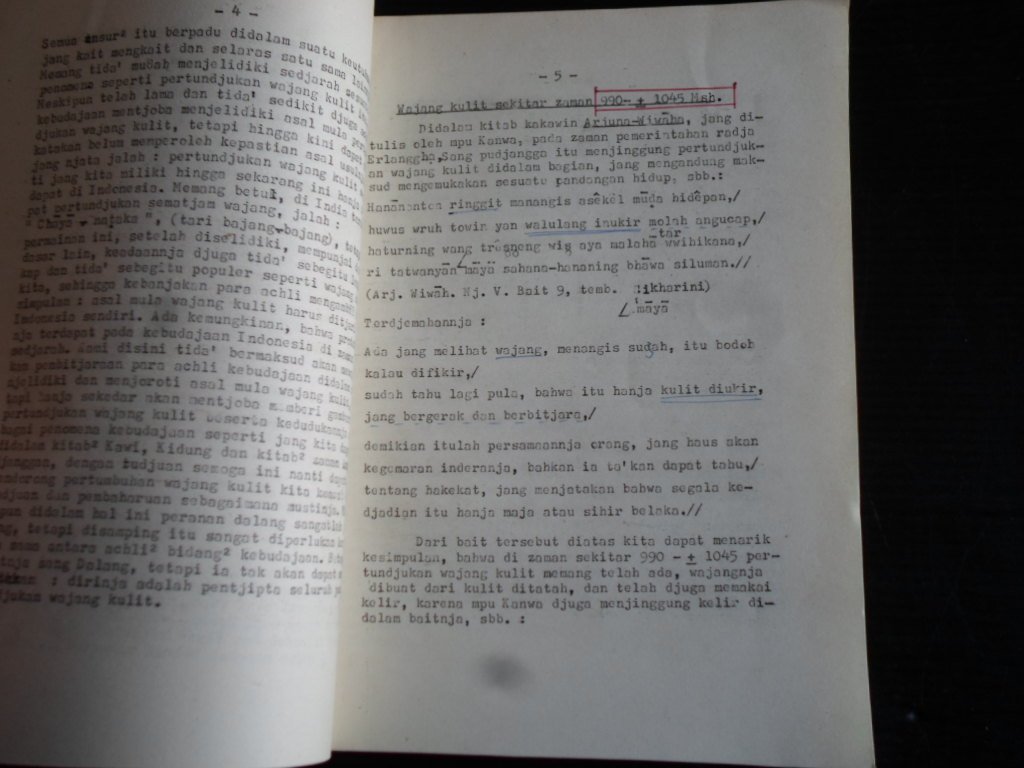 Padmapuspita, J. - Brochure Beberapa Sorotan Tentang Wajang