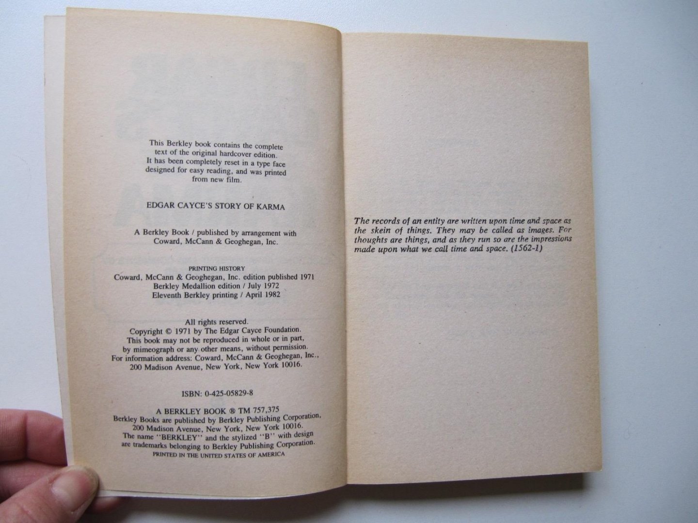 Edgar Cayce - Edgar Cayce's story of karma