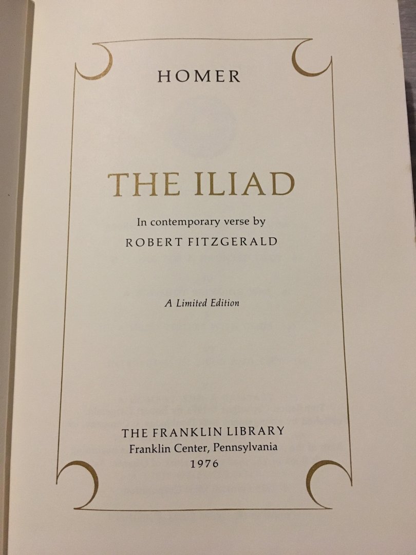 Robert Fritzgerald - The 100 Greatest Books of all time; The Iliad