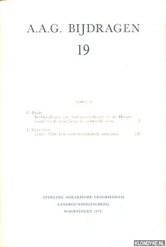 Baars, C.A. - e.a. - A.A.G. bijdragen 19