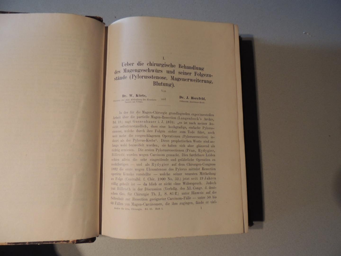 Langenbeck B.von - Langenbecks Archiv für klinische Chirurgie