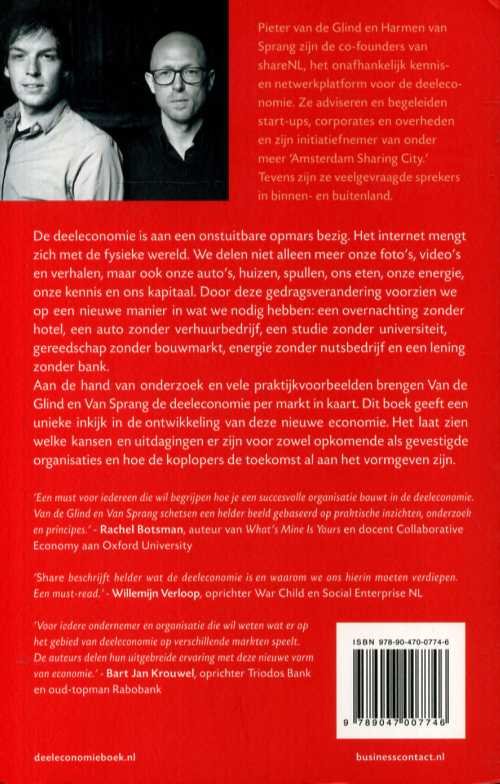 Glind, Pieter van de & Harmen van Sprang - Share. Kansen en uitdagingen van de deeleconomie