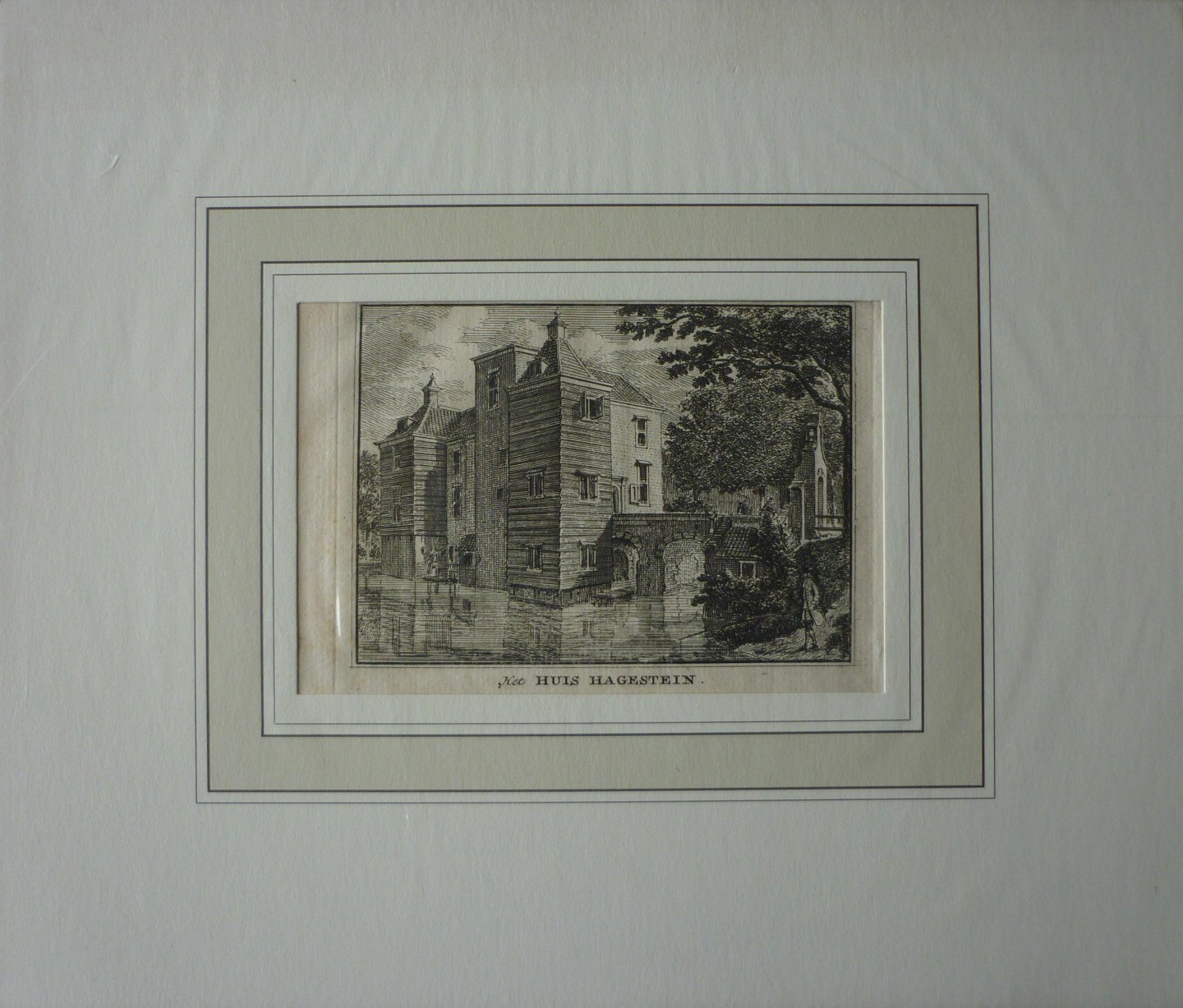 Spilman, Hendrik - Het Huis Hagestein. Originele kopergravure