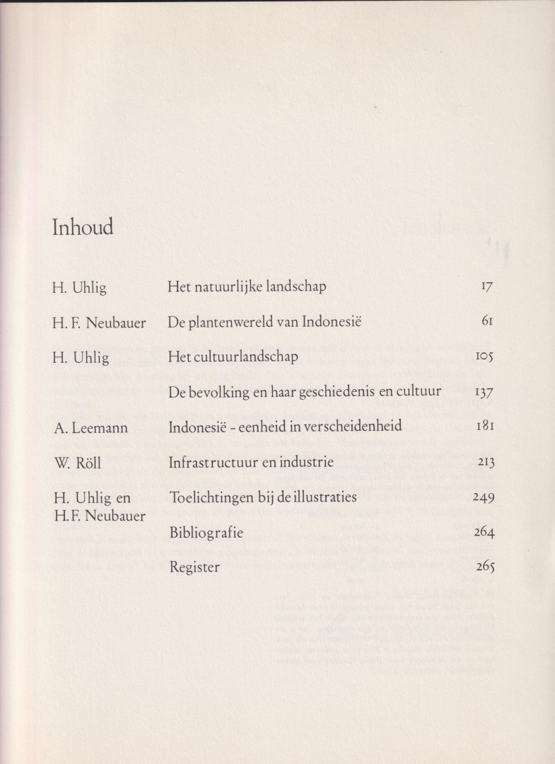 H. Uhlig, H.F. Neubauer, A. Leemann, W. Röll. Foto's: Waler Imber. - Indonesie in opkomst