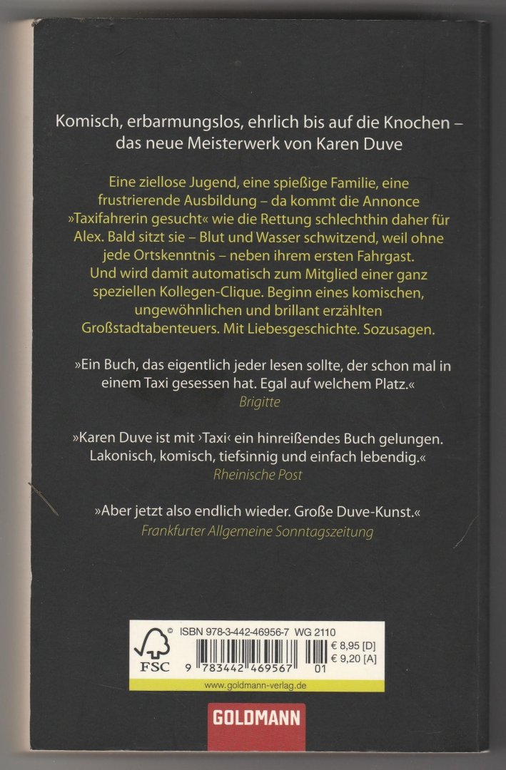 Duve, Karen - Taxi / Roman