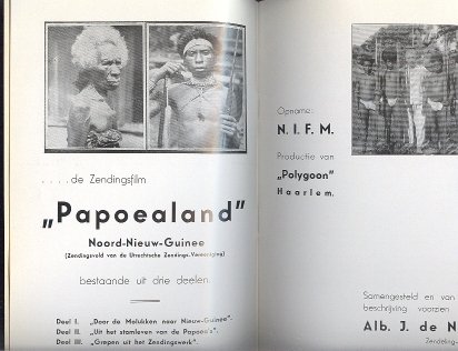 Neef, Albert J. de - Papoealand.  Tekstboekje behorend bij de zendingsfilm Nieuw Guinee