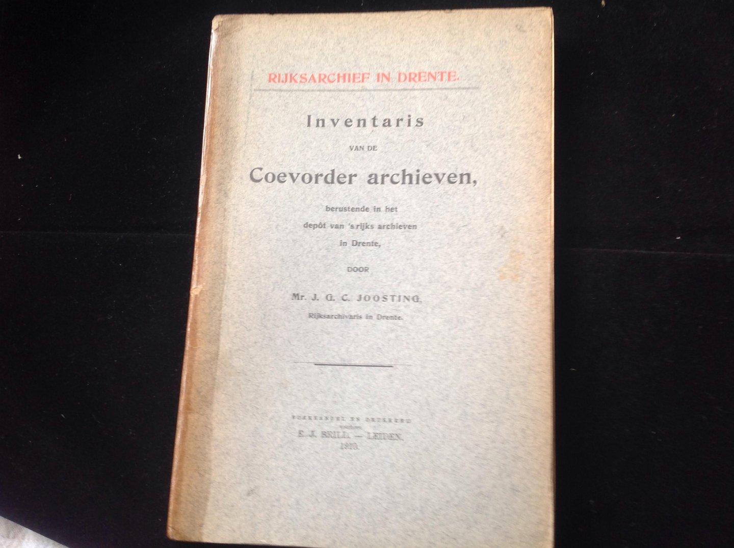 Joosting, J.G.C. - inventaris van de Coevorder archieven