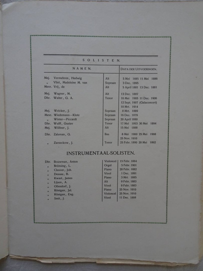N.n.. - Zangvereeniging "Tot Oefening en Uitspanning" te Middelburg, 1834-1914.