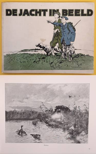 MOUSTACHE. - De jacht in beeld. Een verzameling teekeningen van bekende Nederlandsche en buitenlandsche jachtteekenaars, alsmede reproducties van foto's met enkele korte aanteekeningen.