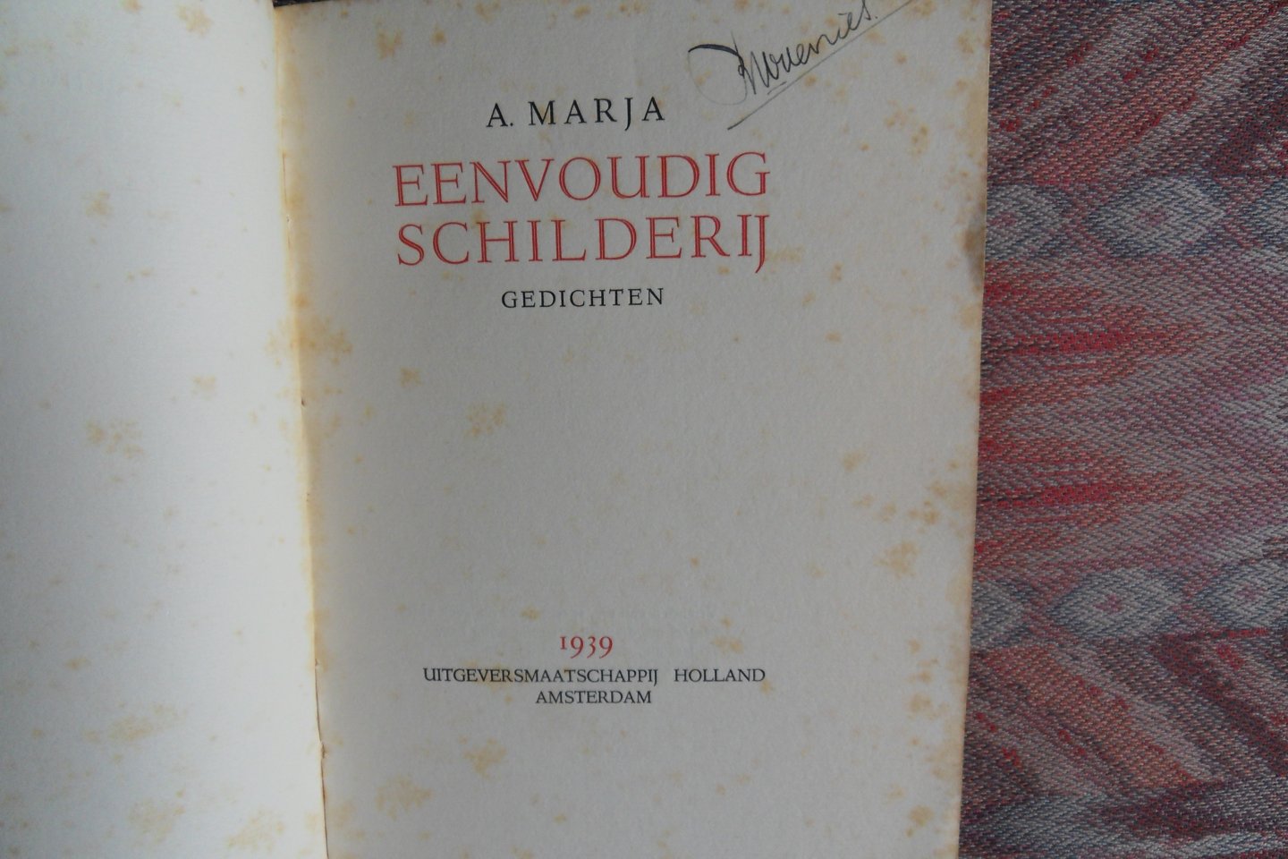 Marja, A. - Eenvoudig Schilderij. - Gedichten.