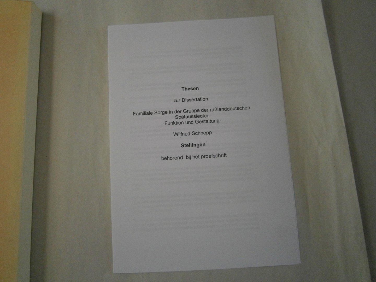 Schnepp, Wilfred - Familiale Sorge, in der Gruppe der russlanddeutschen Spätaussiedler