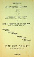  - Liste des Departs 1959, Compagnie des Messageries Maritimes far East