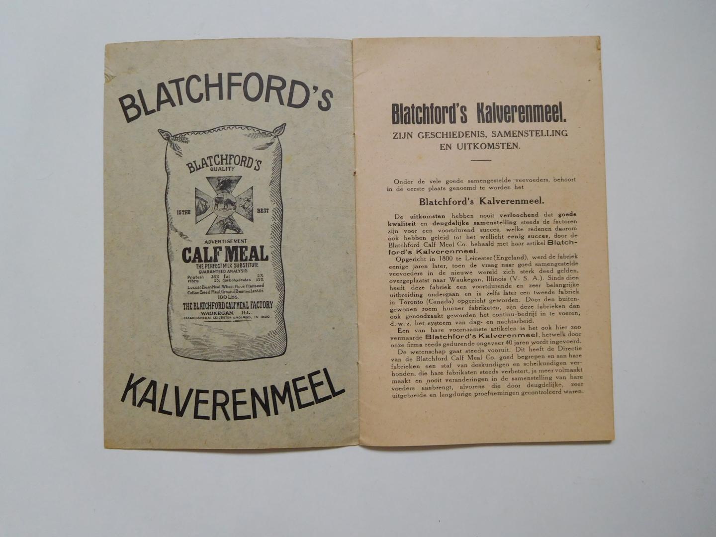 onbekend - Blatchford's Kalverenmeel, zijn geschiedenis, samenstelling en uitkomsten