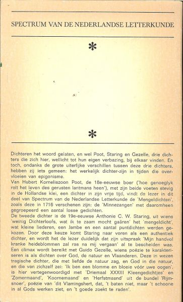 Poot Hubert Korneliszoon,Staring A.C.W.,Gezelle Guido - Dichteren het woord gelaten