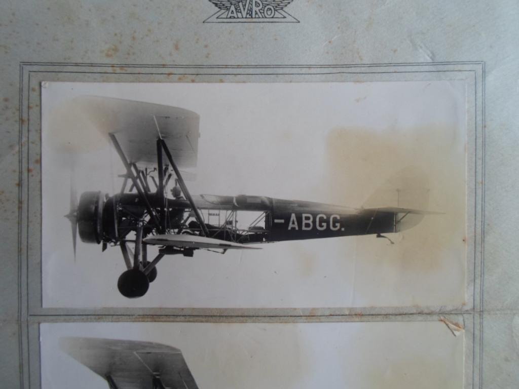  - Page with two original pictures of AVRO 626, G-ABGG