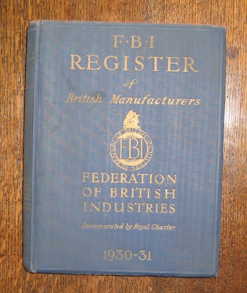 Nash, Ernest. A.  - F.B.I. register of British manufacturers 1930-31