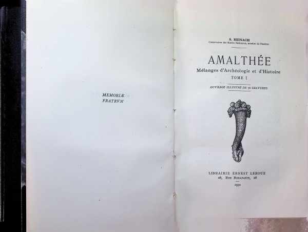 S. Reinach - Amalthée  Mélanges d'Archéologie et d'Histoire  3 volumes