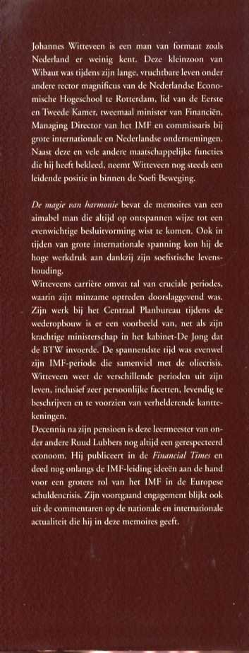 Witteveen, H. Johannes, Co-auteur: Saskia Rosdorff. - De magie van harmonie. Een visie op de wereldeconomie.