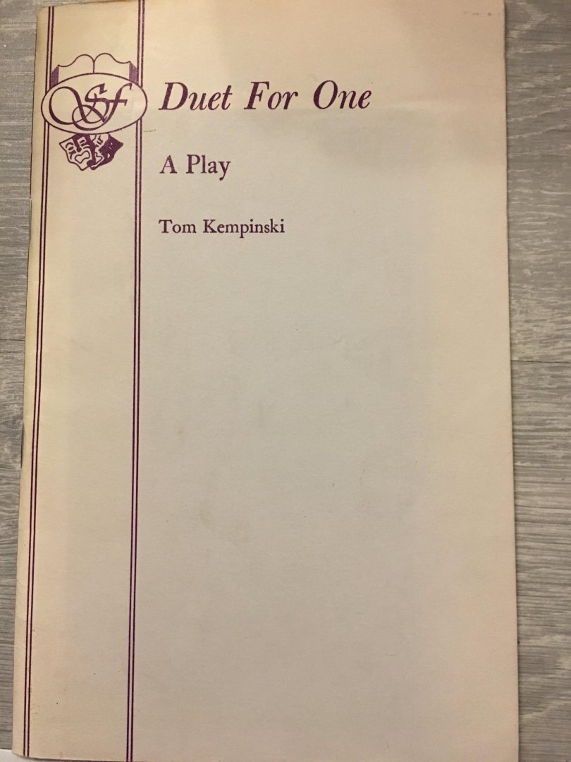 Tom Kempinski - Duet for one, A Play