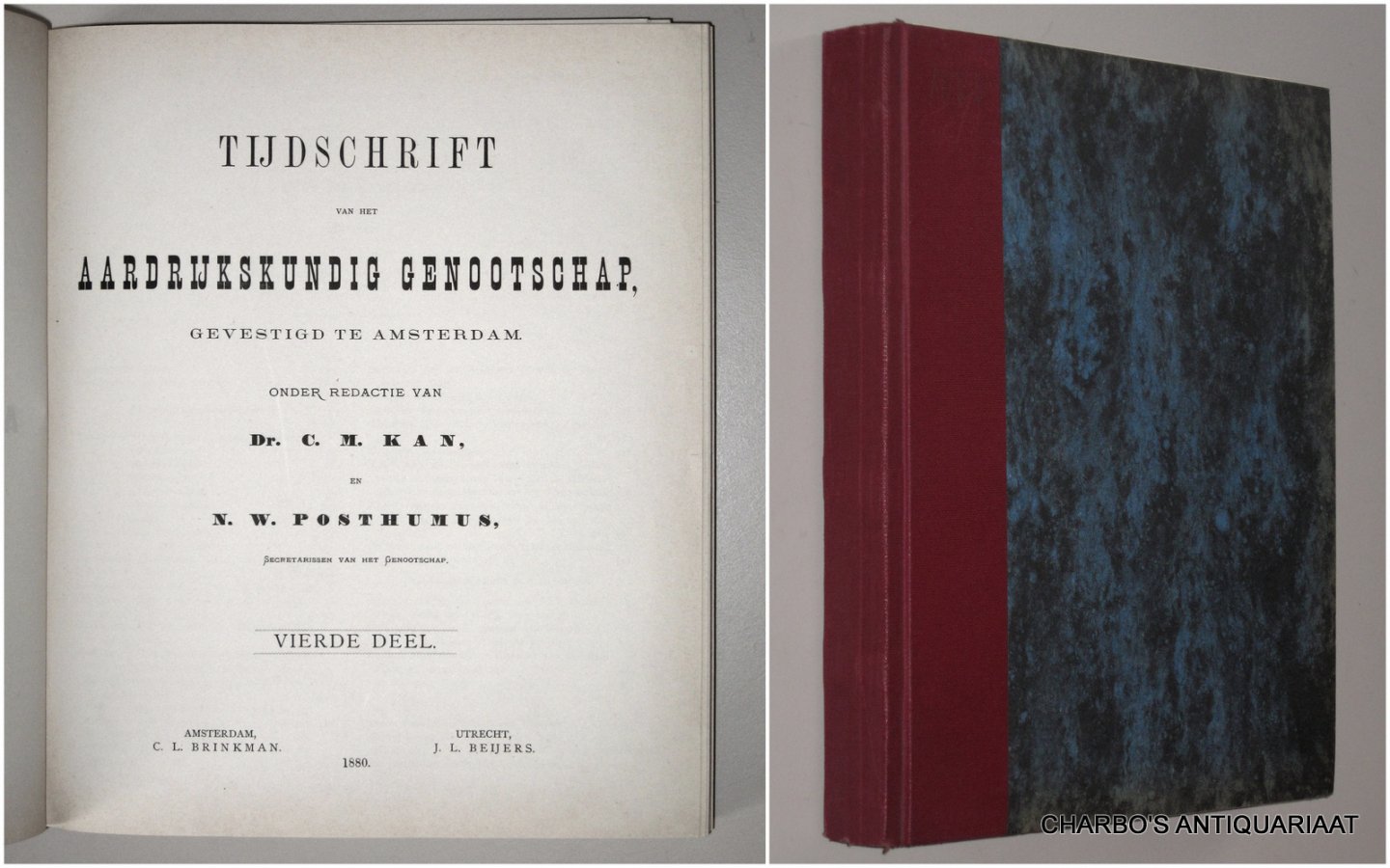 KNAG, - Tijdschrift van het Aardrijkskundig Genootschap, 4e deel. Onder redactie van C.M. Kan & N.W. Posthumus.