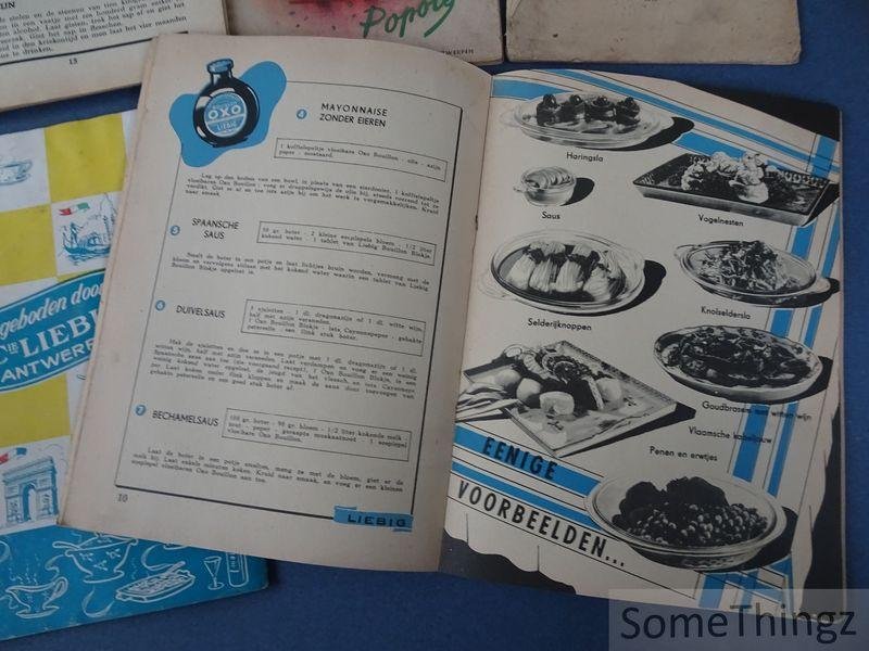 Div. aut. / Victor Plancke - Liebig - Toselli - Pana . - Lot van 8 kookboekjes / receptenboekjes. Nieuw kookboek bevattende de meest gebruikbare kook- en bereidingsvoorschriften voor de burgerskeuken / Kleine handleiding over wellevendheid en recepten voor feestdagen / Lente- en Zomerrecepten / Tant...