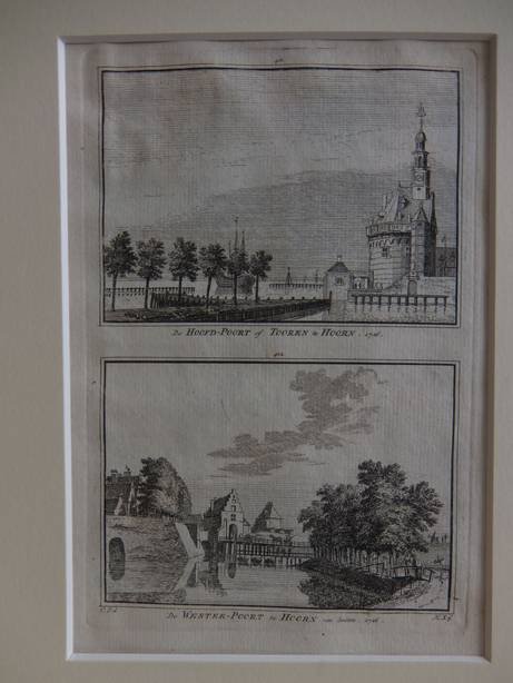 Hoorn. - De Hoofd-Poort of Tooren te Hoorn, 1726/ De Wester-Poort te Hoorn van buiten, 1726.