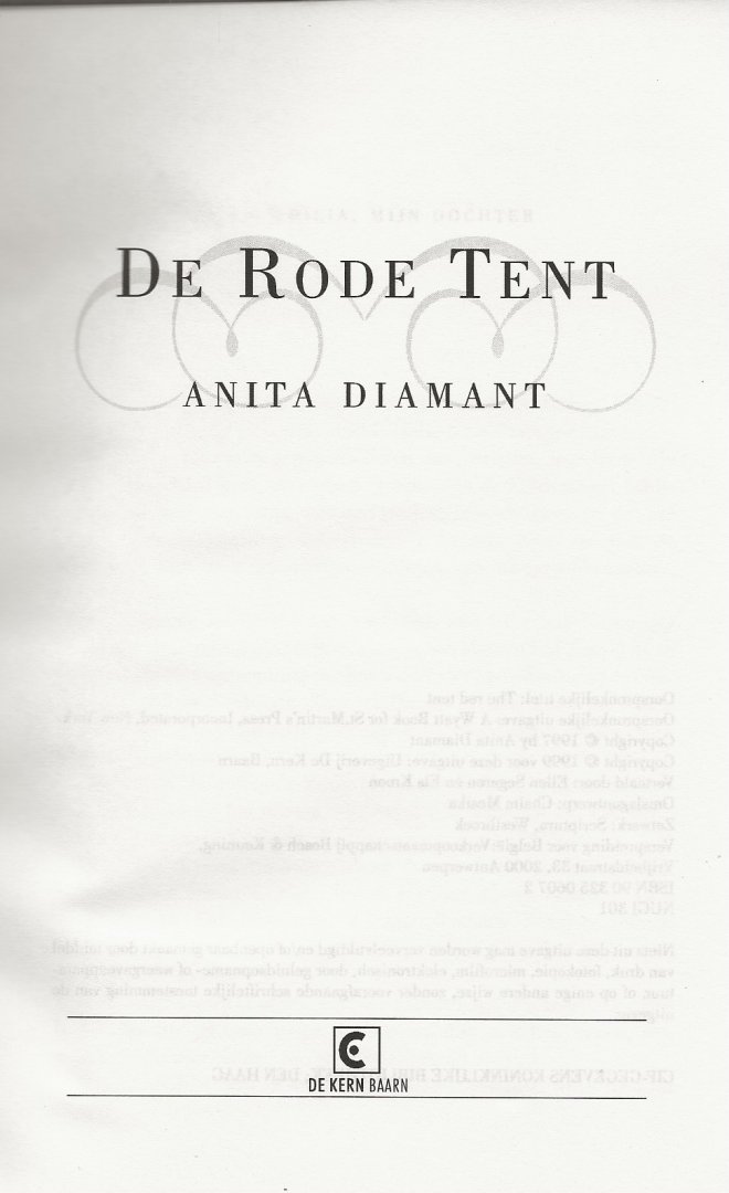 Diamant Anita Diamant is journaliste en deskundige op het gebied van de joods-christelijke traditie. - De Rode Tent