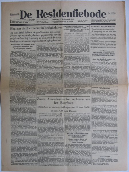 Oorlogskrant - De Residentiebode, Den Haag