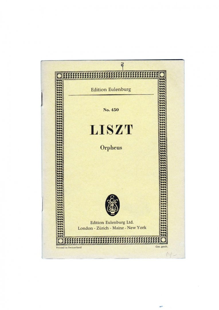 Liszt, Franz, Sheet music voor piano - Orpheus