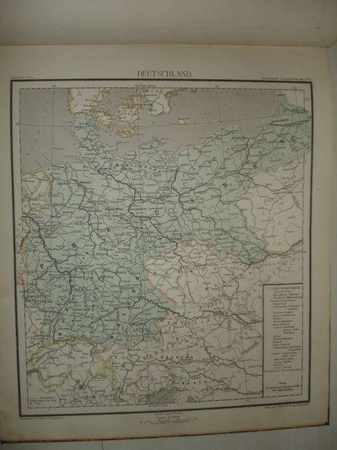 Liechtenstern, Th. von & Lange, Henry. - Th. von Liechtenstern und Henry Lange's Schul-Atlas zum Unterricht in der Erdkunde. Für den gebrauch der oberen Klassen der Lehranstalten. In 45 Karten.