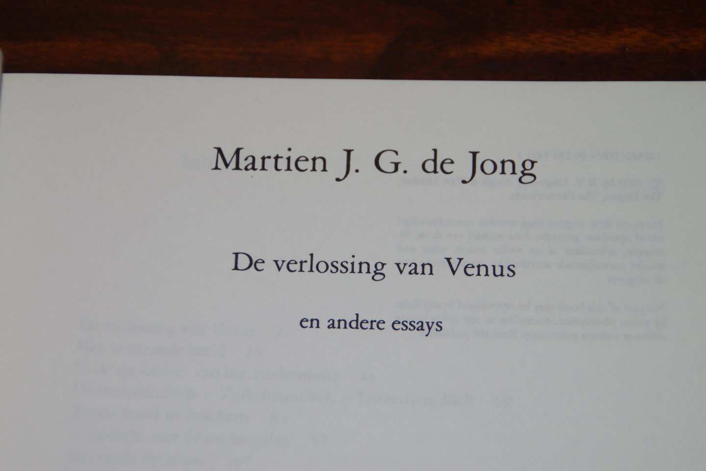 Jong - Verlossing van venus / druk 1