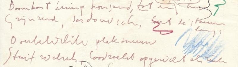 WOLKERS, Jan - Sneeuwval. (Aanzet tot een gedicht).