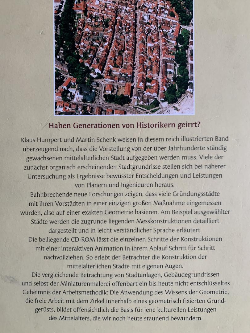 Humpert, Klaus / Schenk, Martin - Entdeckung der mittelalterlichen Stadtplanung. Das Endo vom Mythos der 'gewachsenen Stadt'.