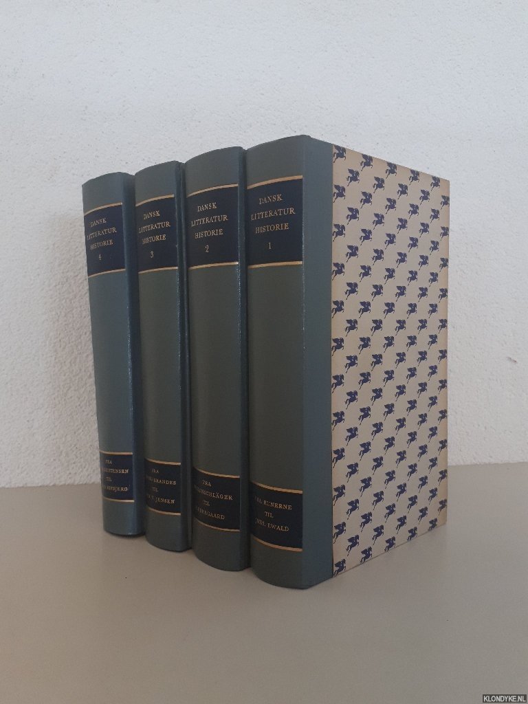 Albeck, Gustav & F.J. Billeskov Jansen & Peter P. Rohde & Hakon Stangerup & F.J. Billeskov Jansen - and others - Dansk Litteratur Historie (4 volumes)